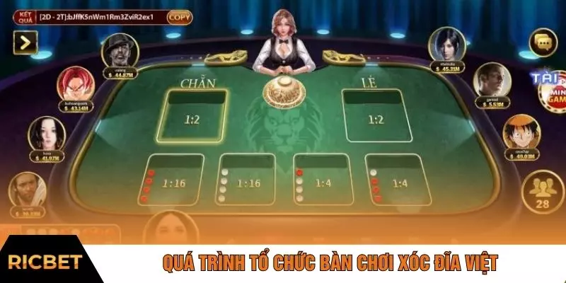 Quá trình tổ chức bàn chơi xóc đĩa Việt